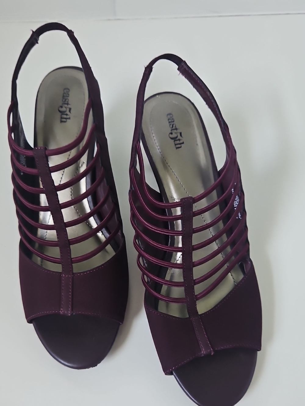 East 5th Women's Strappy Slingback Heels in Plum